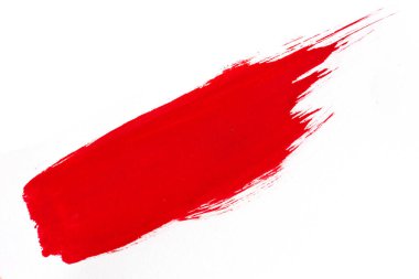 Beyaz arkaplanda kırmızı suluboya seti