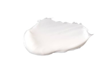 Beyaz arkaplanda beyaz kozmetik yüz kremi dokusu