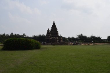 Ünlü Tamil Nadu tarihi 28 dEC 2019 UNESCO dünya mirası - Sahil tapınağı, Mahabalipuram, Güney Hindistan, Tamil Nadu, Mahabalipuram