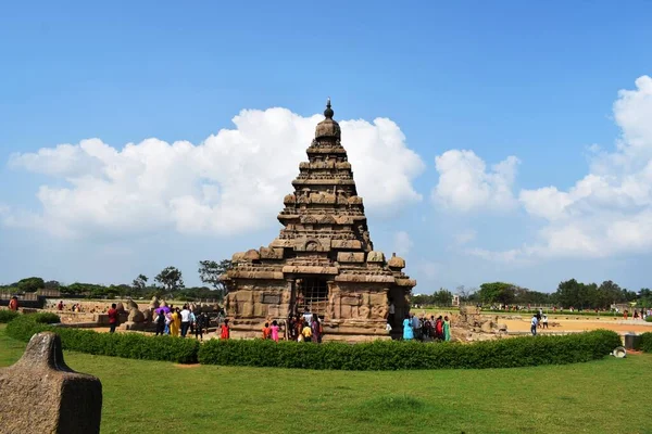 Híres Tamil Nadu Nevezetesség Dec 2019 Unesco Világörökség Shore Temple — Stock Fotó