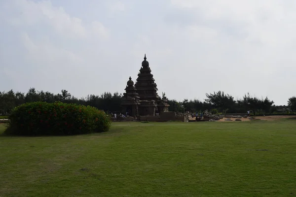 Híres Tamil Nadu Nevezetesség Dec 2019 Unesco Világörökség Shore Temple — Stock Fotó