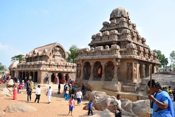 Beroemde Tamil Nadu Landmark Mahabalipuram Dec 2019 Shore Tempel Wereld — Stockfoto