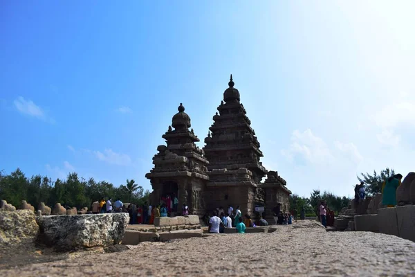 Berömd Tamil Nadu Landmärke Dec 2019 Unesco Världsarv Shore Tempel — Stockfoto