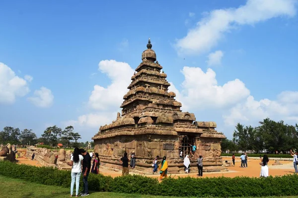 有名なタミル ナードゥ州のランドマーク2019年12月28日ユネスコの世界遺産 ショア寺院 マハーバリプラムの世界遺産 南インド タミル ナードゥ州 マハーバリプラム — ストック写真