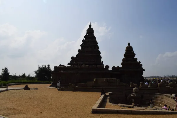 Híres Tamil Nadu Nevezetesség Dec 2019 Unesco Világörökség Shore Temple — Stock Fotó