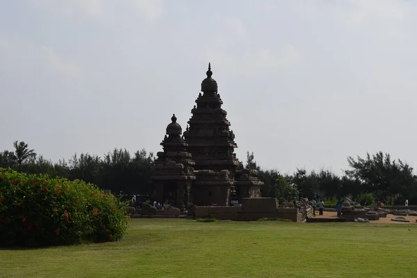 Híres Tamil Nadu Nevezetesség Dec 2019 Unesco Világörökség Shore Temple — Stock Fotó