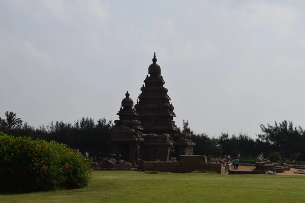 Híres Tamil Nadu Nevezetesség Dec 2019 Unesco Világörökség Shore Temple — Stock Fotó