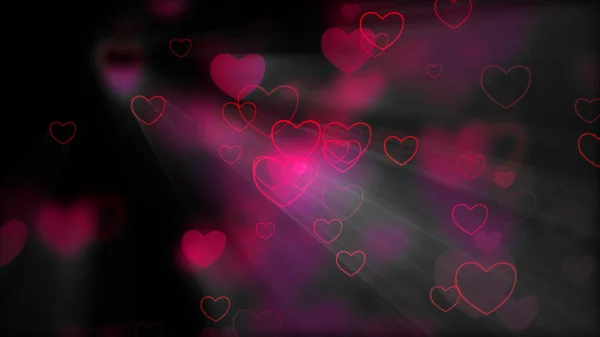 Черный цифровой абстрактный фон с частицами в форме сердца, г — стоковое фото