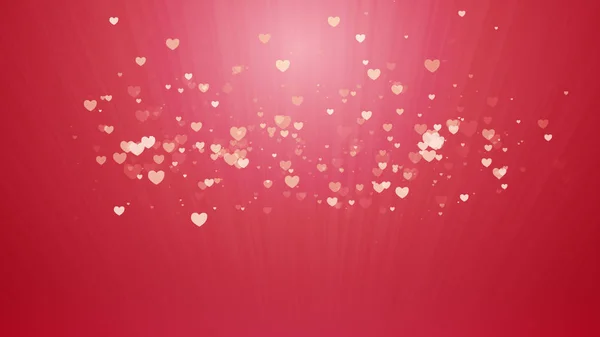 Red background, digital signature with sparkling heart-shaped pa — Stock Photo, Image