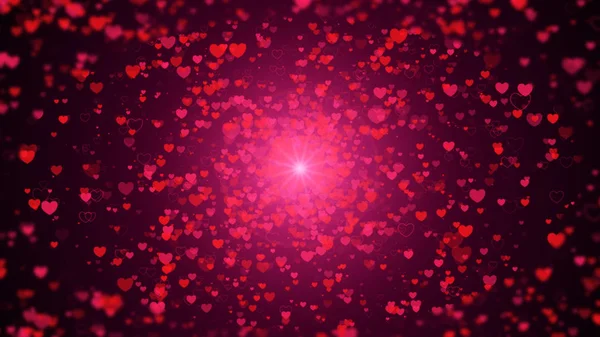 Black digital abstract background with heart-shaped particles, g — Stock Photo, Image