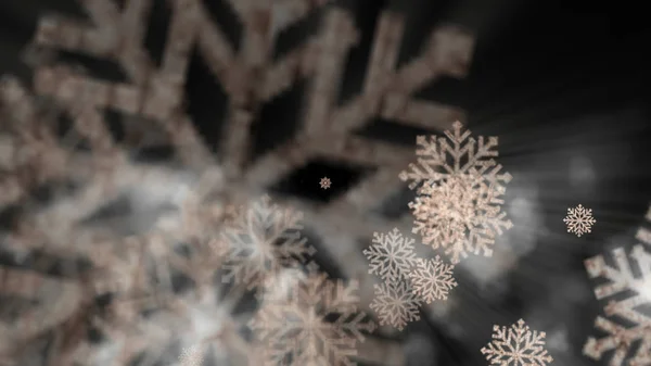 Schwarzer digitaler abstrakter Hintergrund mit Schneeflockenpartikeln, Glitzern Stockfoto
