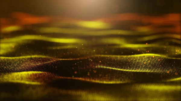 Golden brown background, digital signature with particles, spark