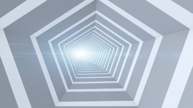 Fütüristik tünel soyut geometrik arka plan ve ışık demeti f