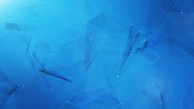 soyut koyu mavi dijital veri sistemi üçgen düğümleri ve söketler