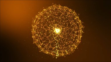 soyut koyu kahverengi dijital veri sistemi düğümleri Küre ve bağlanmak