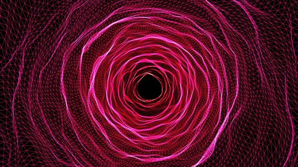 3D ilustrace vykreslování futuristické růžové mřížkové tunelové propojení, — Stock fotografie