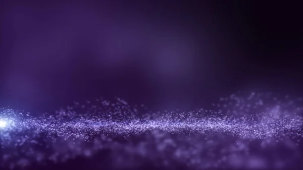 Dark purple abstract background and many small particles glow in — Stock Photo, Image