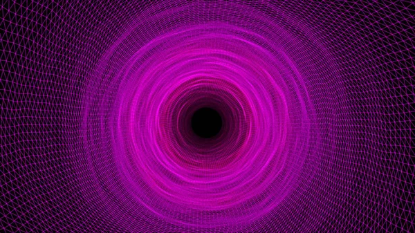 3-dimenzionální ilustrace budoucího displeje, fialový tunel — Stock fotografie