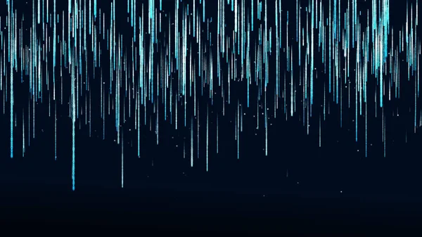 Dark blue background digital signature with particles like rain