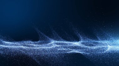 Küçük parçacıklar gat ile koyu mavi dijital arka plan imzaları