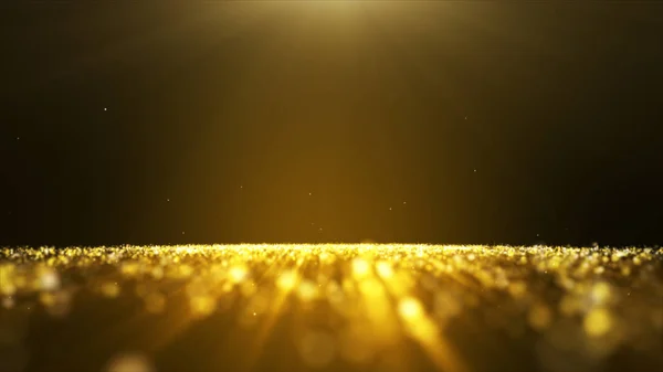 Glow golden dust particale glitter faíscas fundo abstrato fo — Fotografia de Stock