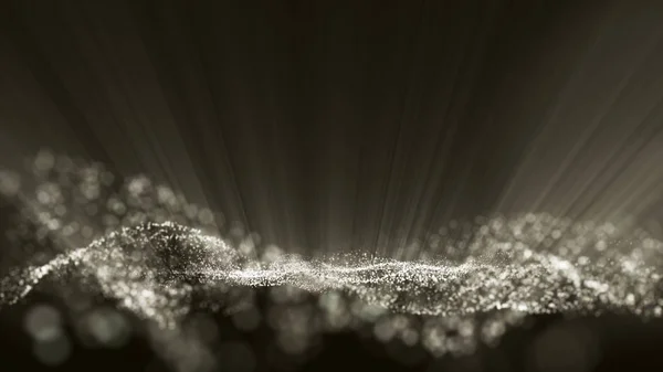 抽象的な黒と白の塵の粒子の輝きはボケの背中を引き起こす — ストック写真