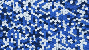 3d render soyut renkli birçok teknik geometrik altıgenler gibi