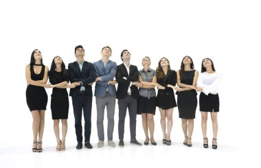 Başarılı işadamları, kadın ve erkek el ele