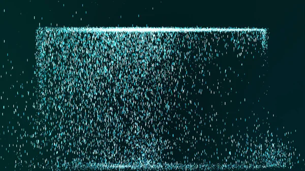 Küçük mavi toz parçacıkları parlayan mavi arka plan, akış — Stok fotoğraf