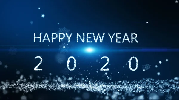 New year background, The particle merges into a Happy new year 2