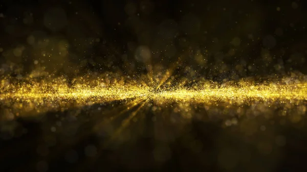Glow gyllene damm particale glitter gnistor abstrakt bakgrund fo — Stockfoto