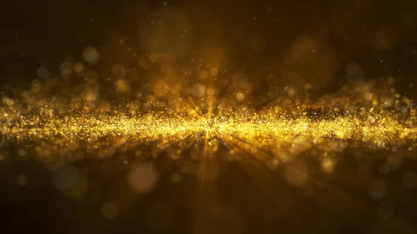 Glow golden dust particale glitter faíscas fundo abstrato fo — Fotografia de Stock