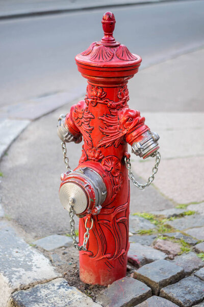 red fire hydrant city old