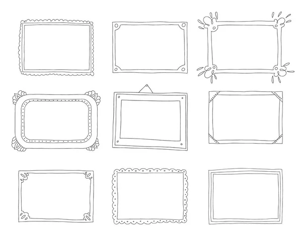 Decorative Set Template Photo Frames Isolated White Background Scrapbook Concept — Stockvector