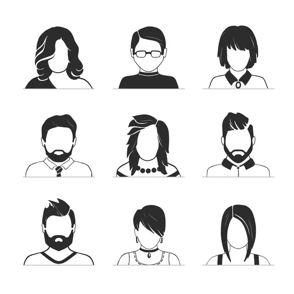 Iconos avatar simples — Vector de stock