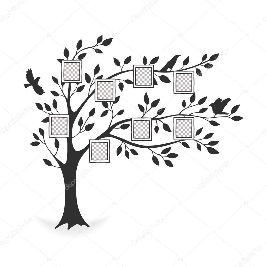 Family tree with photo frames