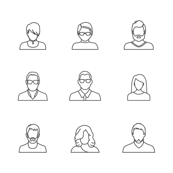 Ícones avatar simples — Vetor de Stock