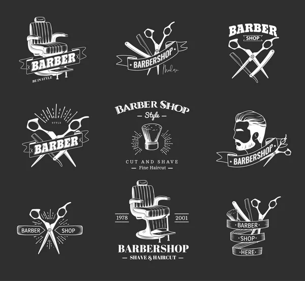 Etiquetas de barbearia — Vetor de Stock