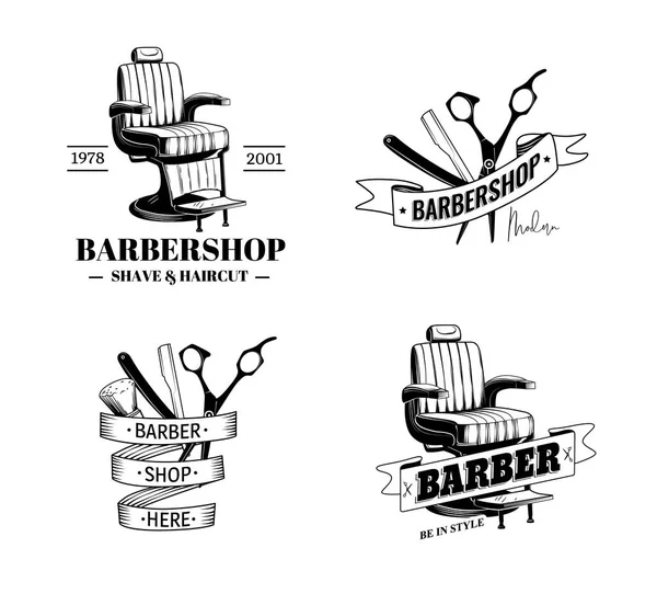 Etichette barbiere — Vettoriale Stock