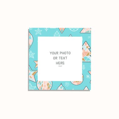 Noel ve yeni yıl vektör çerçeve.