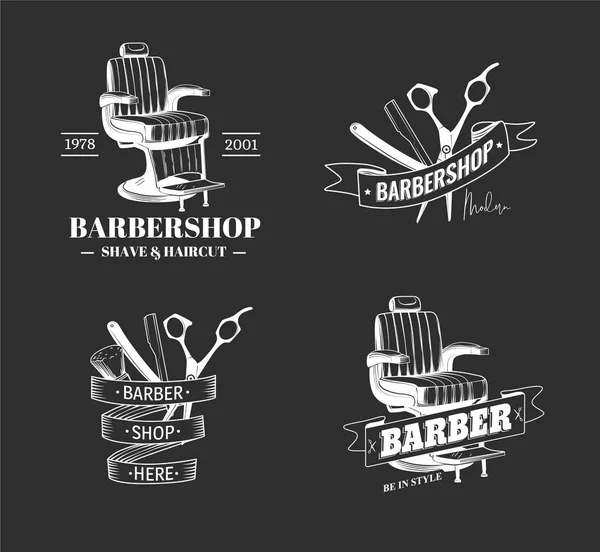 Étiquettes de salon de coiffure — Image vectorielle