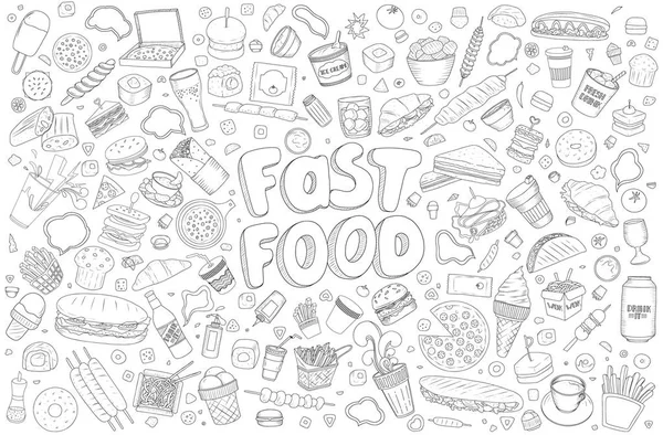 Fast Food Elemente. — Stockvektor