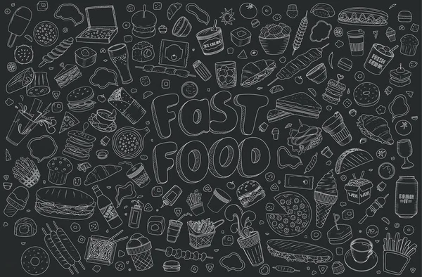 Fast Food Elemente. — Stockvektor