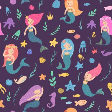 Güzel ve şirin Deniz kızları.