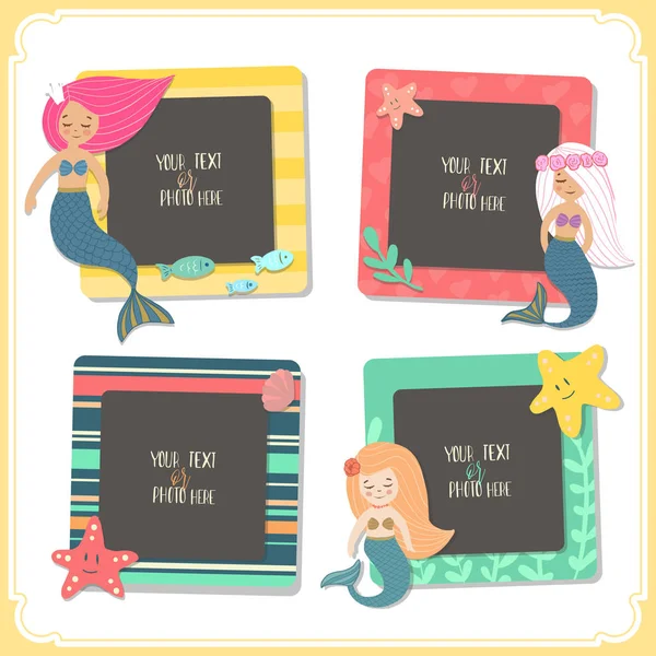 Children illustration photo frames. — Stock Vector