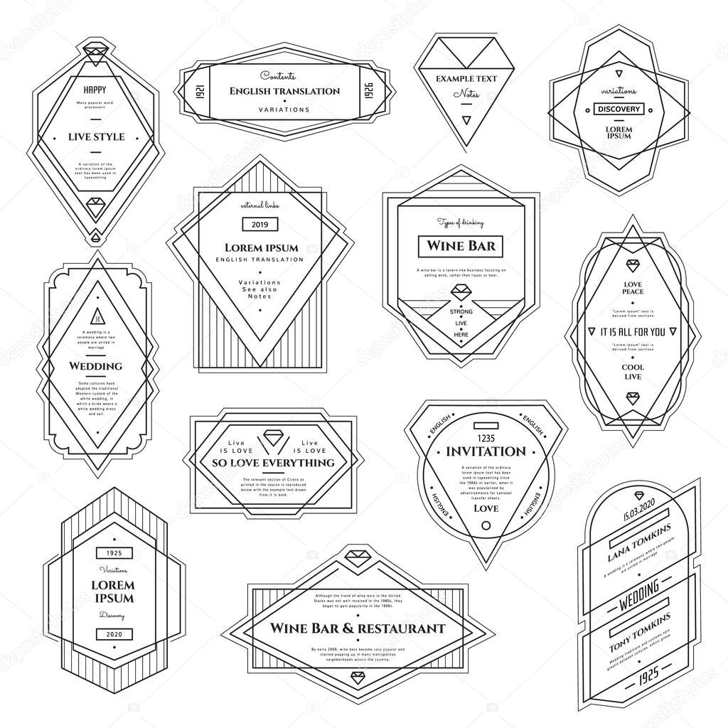 Collection of vintage patterns and frames.
