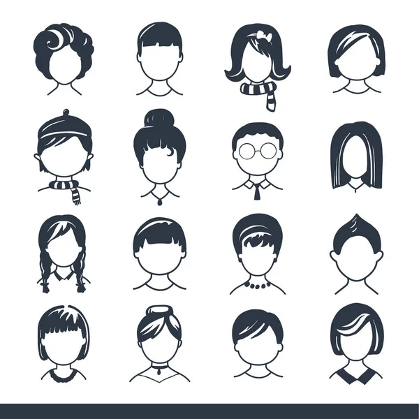 Eenvoudige avatar pictogrammen — Stockvector