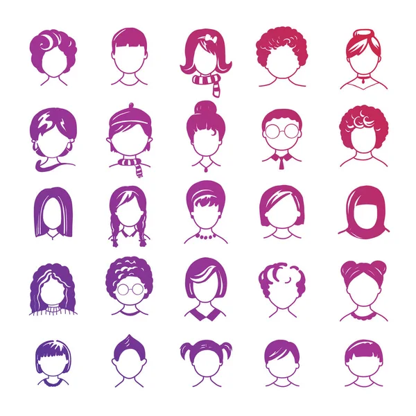 Iconos avatar simples — Vector de stock