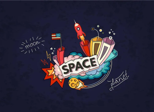 Ilustración del espacio . — Vector de stock