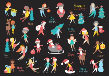 Mutlu noeller insanlar simgeleri.